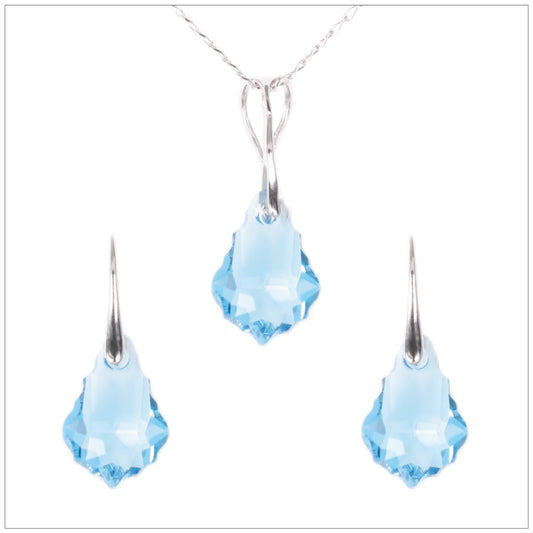 Swarovski Element Baroque Set - Aquamarine - swarovski jewellery south africa kcrystals
