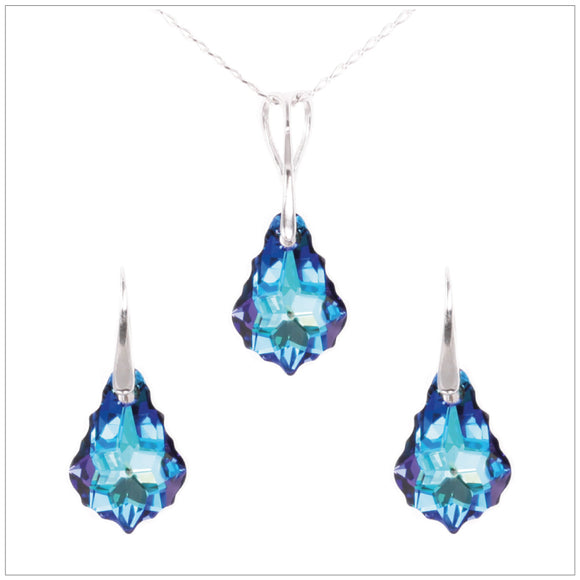 Swarovski Element Baroque Set - Bermuda Blue - swarovski jewellery south africa kcrystals