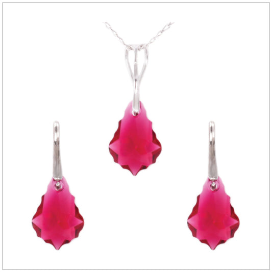 Swarovski Element Baroque Set - Ruby - swarovski jewellery south africa kcrystals