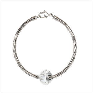 BeCharmed Bracelet Set (19.5cm) Swarovski Element Briolette Charm - Crystal