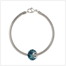 BeCharmed Bracelet Set (17cm) Swarovski Element Briolette Charm - Indicolite