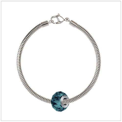 BeCharmed Bracelet Set (17cm) Swarovski Element Briolette Charm - Indicolite