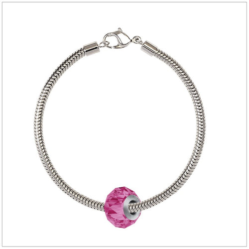 BeCharmed Bracelet Set (19.5cm) Swarovski Element Briolette Charm - Rose