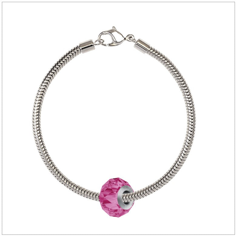 BeCharmed Bracelet Set (19.5cm) Swarovski Element Briolette Charm - Rose