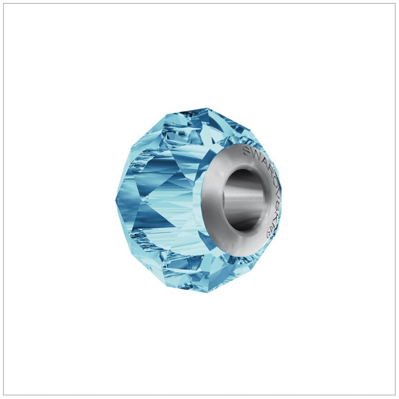 Swarovski Element Becharmed Briolette Charm - Aquamarine