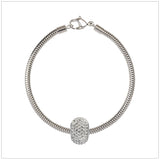 BeCharmed Bracelet Set (19.5cm) Swarovski Element Pave Charm - Crystal