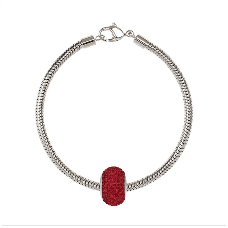 BeCharmed Bracelet Set (19.5cm) Swarovski Element Pave Charm - Light Siam