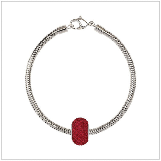 BeCharmed Bracelet Set (19.5cm) Swarovski Element Pave Charm - Light Siam