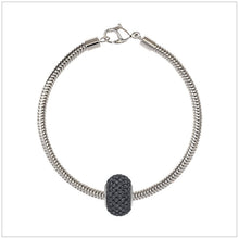 BeCharmed Bracelet Set (19.5cm) Swarovski Element Pave Charm - Silver Night