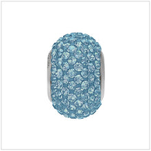 BeCharmed Bracelet Set (17cm) Swarovski Element Pave Charm - Aquamarine