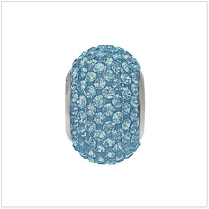 BeCharmed Bracelet Set (17cm) Swarovski Element Pave Charm - Aquamarine