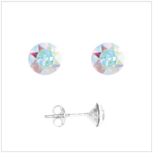 Swarovski Element Chaton Earrings - Aurore Boreale - K. Crystals Online