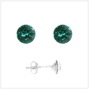 Swarovski Element Chaton Earrings - Emerald - K. Crystals Online