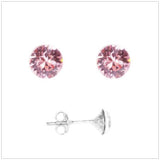 Swarovski Element Chaton Earrings - Light Rose - K. Crystals Online