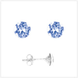 Swarovski Element Chaton Earrings - Light Sapphire - K. Crystals Online