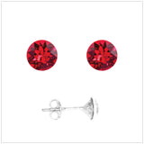 Swarovski Element Chaton Earrings - Light Siam - K. Crystals Online