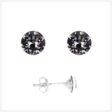 Swarovski Element Chaton Earrings - Silver Night - K. Crystals Online