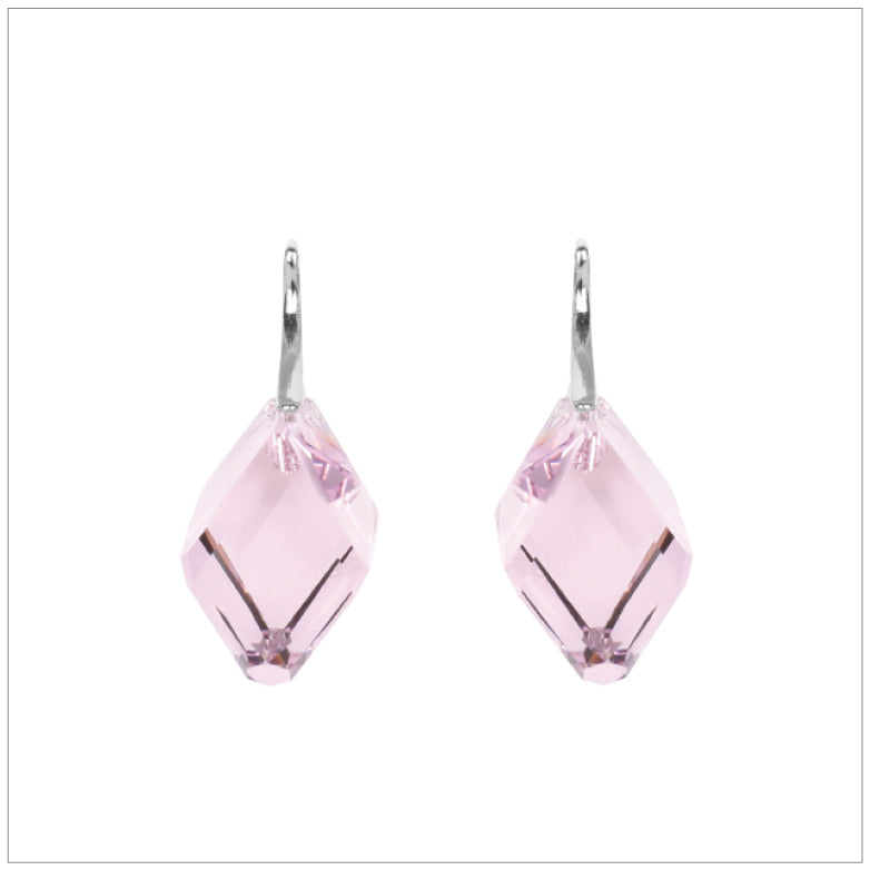 Swarovski Element Cubist Earrings - Light Amethyst - swarovski jewellery south africa kcrystals