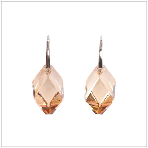 Swarovski Element Cubist Earrings - Golden Shadow - swarovski jewellery south africa kcrystals