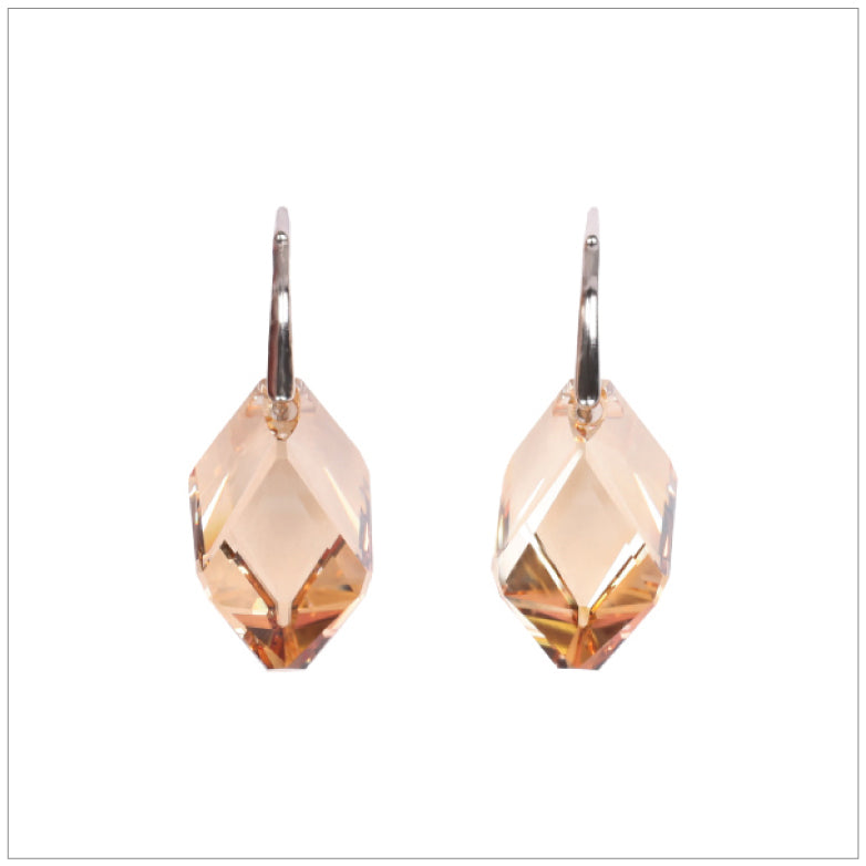 Swarovski Element Cubist Earrings - Golden Shadow - swarovski jewellery south africa kcrystals