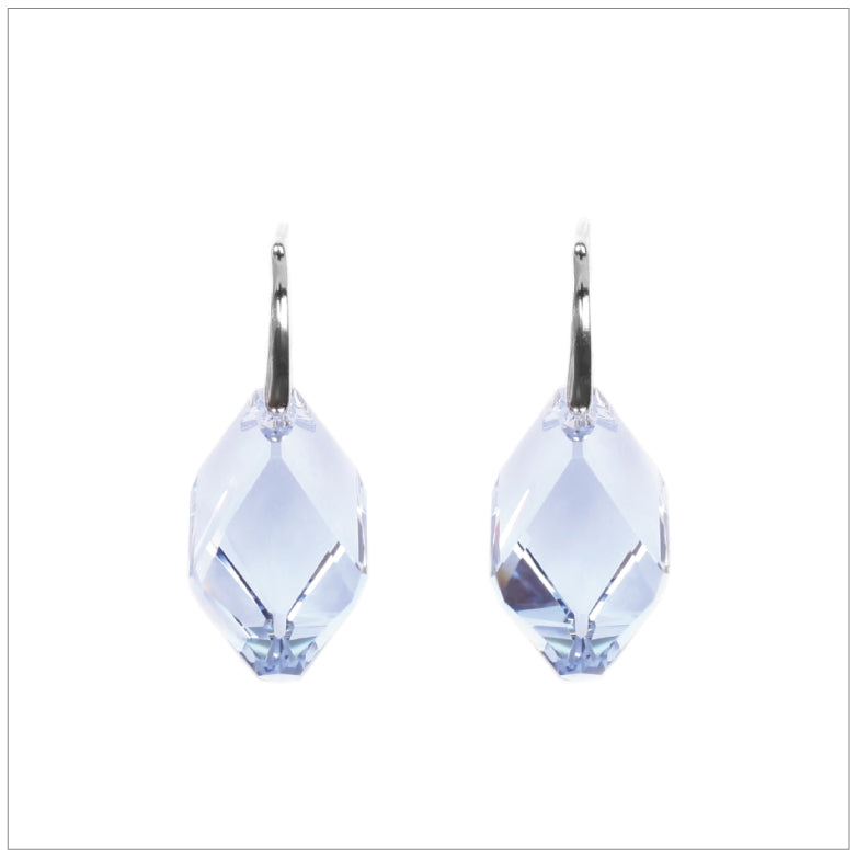Swarovski Element Cubist Earrings - Light Sapphire - swarovski jewellery south africa kcrystals