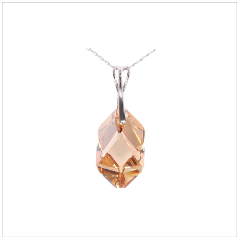 K Crystal Jewellery Swarovski Element Cubist Necklace Golden