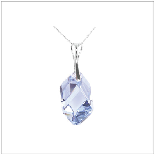 Swarovski Element Cubist Necklace - Light Sapphire - swarovski jewellery south africa kcrystals