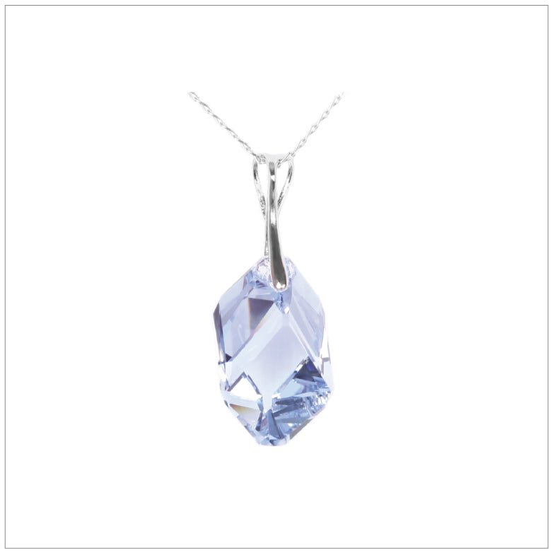 Swarovski Element Cubist Necklace - Light Sapphire - swarovski jewellery south africa kcrystals