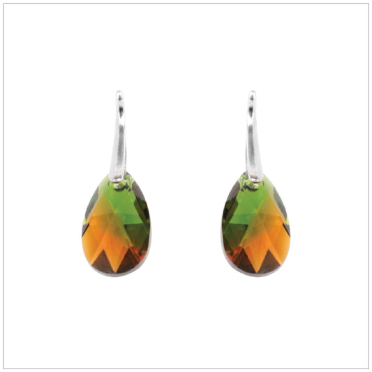 Swarovski Element Drop Earrings - Fern Green Topaz Blend - K. Crystals Online