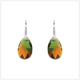 Swarovski Element Drop Earrings - Fern Green Topaz Blend - K. Crystals Online