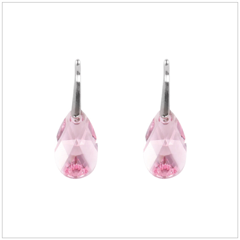Swarovski Element Drop Earrings - Light Rose - K. Crystals Online