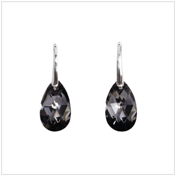 Swarovski Element Drop Earrings - Silver Night - K. Crystals Online