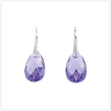Swarovski Element Drop Earrings - Tanzanite - K. Crystals Online