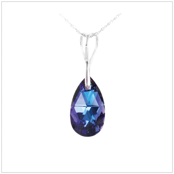 Swarovski Element Drop Necklace - Bermuda Blue - K. Crystals Online
