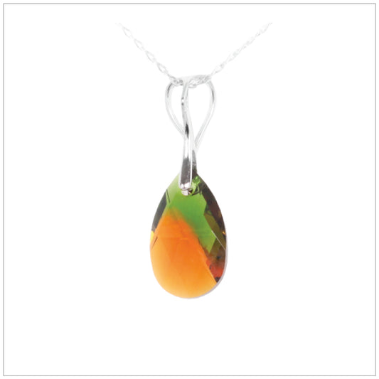 Swarovski Element Drop Necklace - Fern Green Topaz Blend - K. Crystals Online