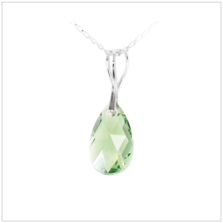 Swarovski Element Drop Necklace - Peridot - K. Crystals Online