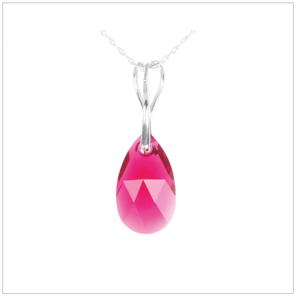 Swarovski Element Drop Necklace - Ruby - K. Crystals Online