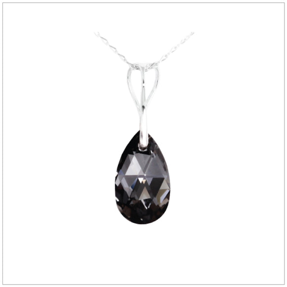 Swarovski Element Drop Necklace - Silver Night - K. Crystals Online