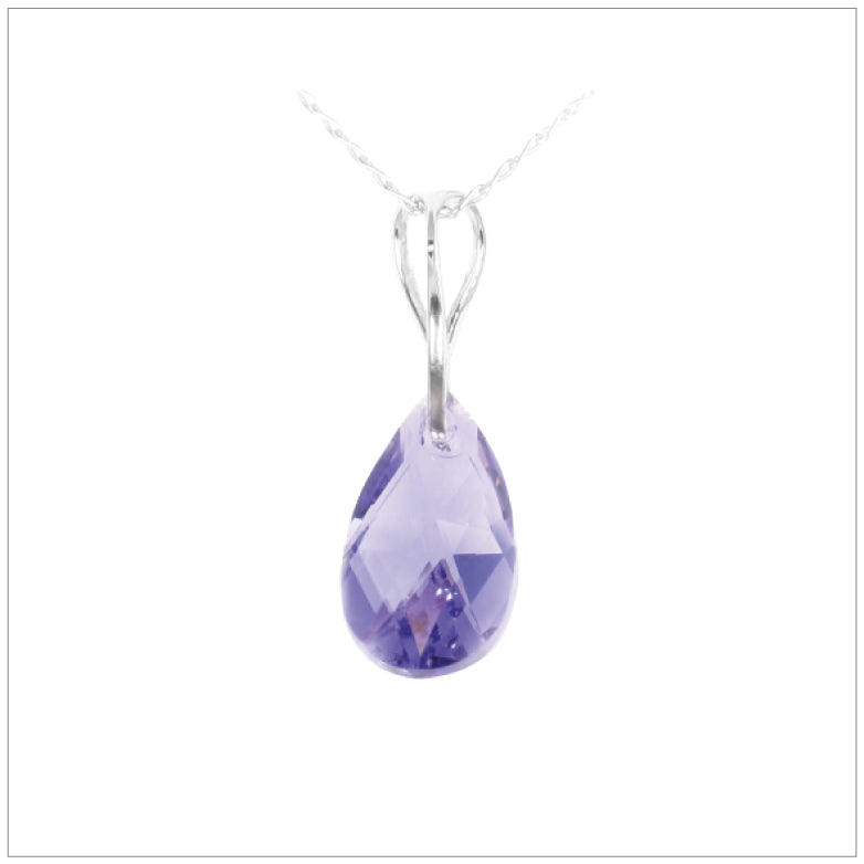 Swarovski Element Drop Necklace - Tanzanite - K. Crystals Online