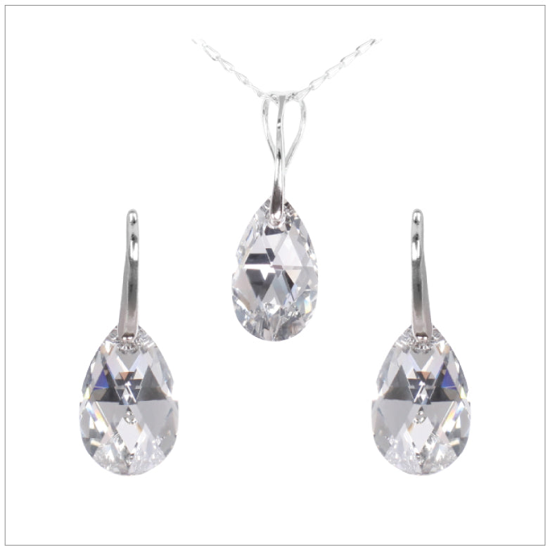 Swarovski Element Drop Set - Chrome/Labrador - K. Crystals Online