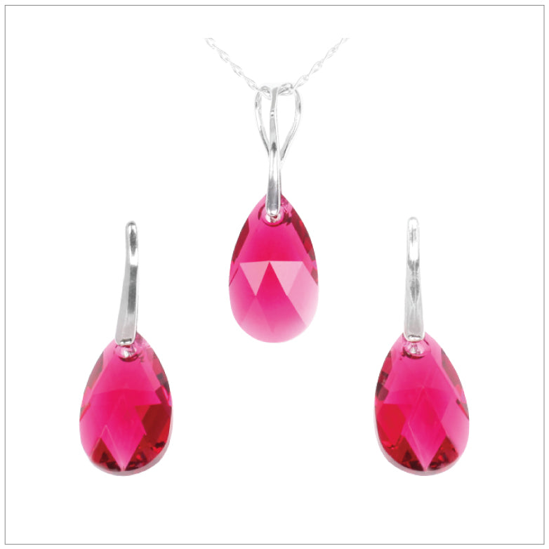 Swarovski Element Drop Set - Ruby - K. Crystals Online