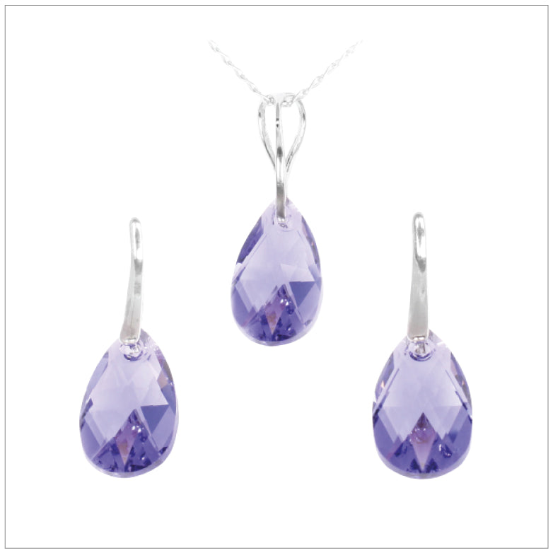 Swarovski Element Drop Set - Tanzanite - K. Crystals Online