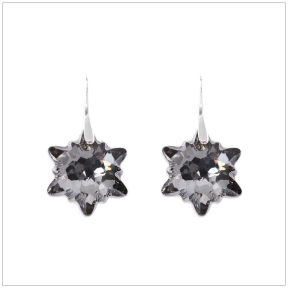 Swarovski Element Edelweiss Earrings - Silver Night - K. Crystals Online