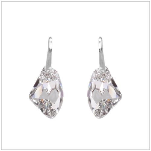 Swarovski Element Galactic Earrings - Chrome/Labrador