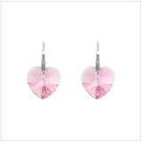 Swarovski Element Heart Earrings - Light Rose - K. Crystals Online