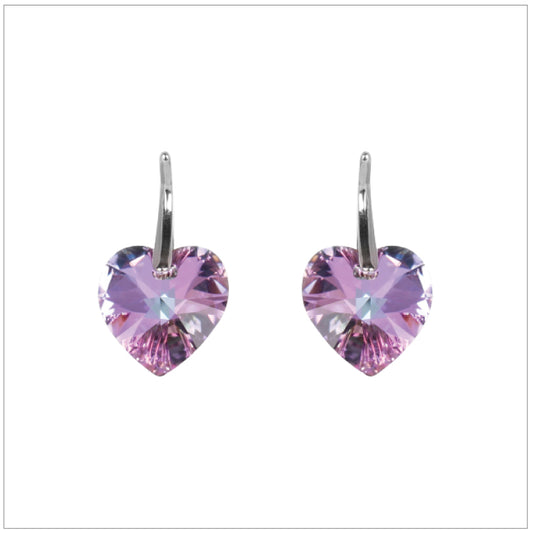 Swarovski Element Heart Earrings - Vitrail Light - K. Crystals Online