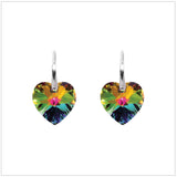 Swarovski Element Heart Earrings - Vitrail Medium - K. Crystals Online