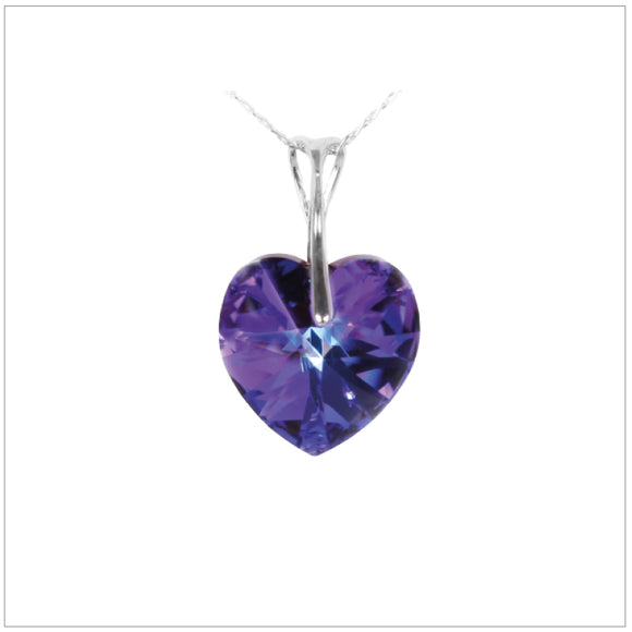 Swarovski Element Heart Necklace - Heliotrop - K. Crystals Online