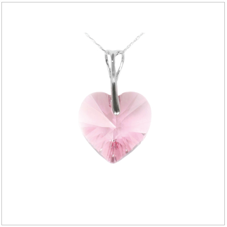 Swarovski Element Heart Necklace - Light Rose - K. Crystals Online
