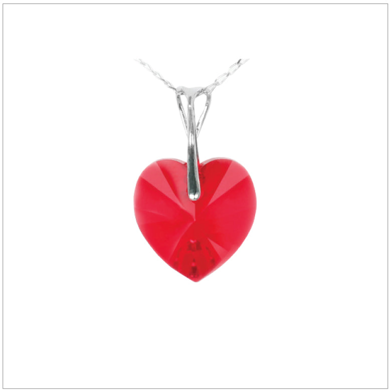 Swarovski Element Heart Necklace - Light Siam - K. Crystals Online